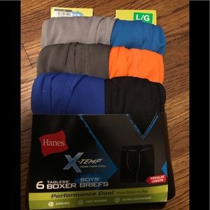 Hanes Boys 6 pack Boxer Briefs Size Large